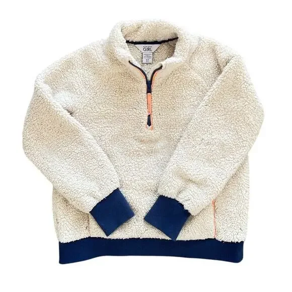 Athleta Girl Size 7 So Snug Sherpa Half Zip Fleece Pullover Pockets - Picture 6 of 6